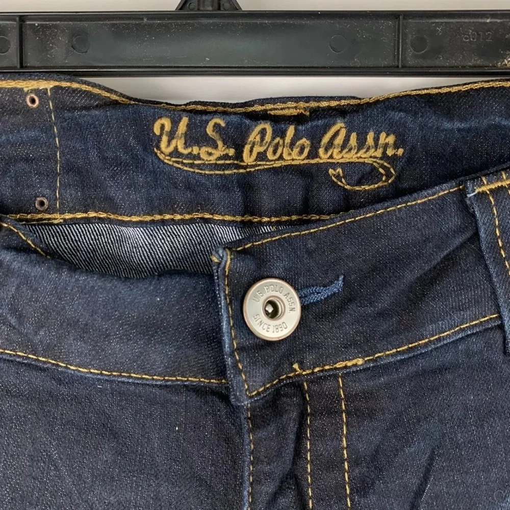 U.S. Polo Assn. Womens Size 19/20‎ Distressed Dark Blue Jeans